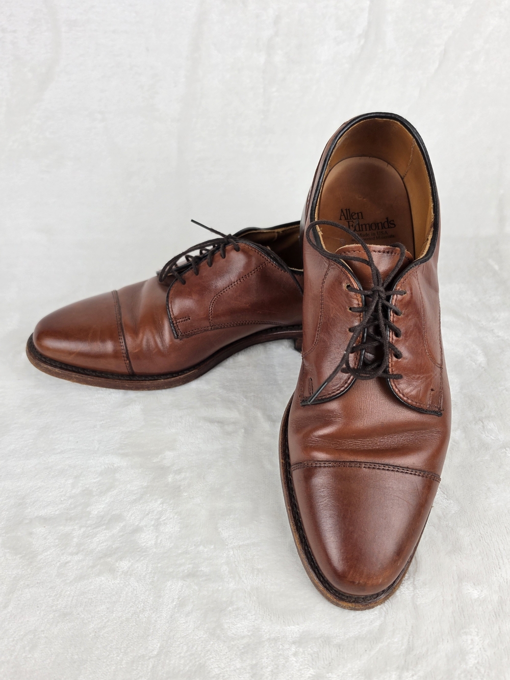 Allen Edmonds Redding Cap Toe Oxford Dress Shoes Men's 7.5 D Brown Leather USA